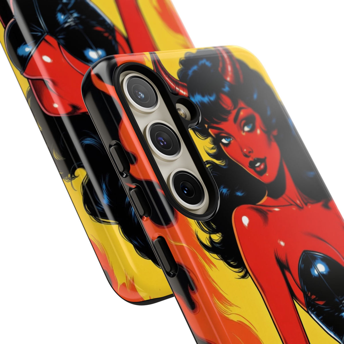 Devil Pin-Up Phone Case — Vintage Kitsch Flame Design