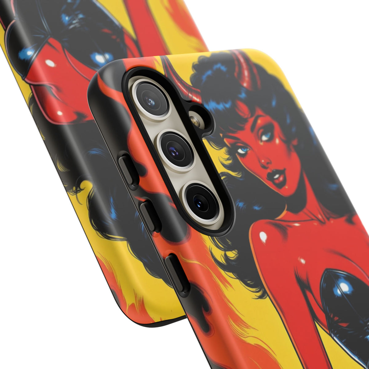 Devil Pin-Up Phone Case — Vintage Kitsch Flame Design