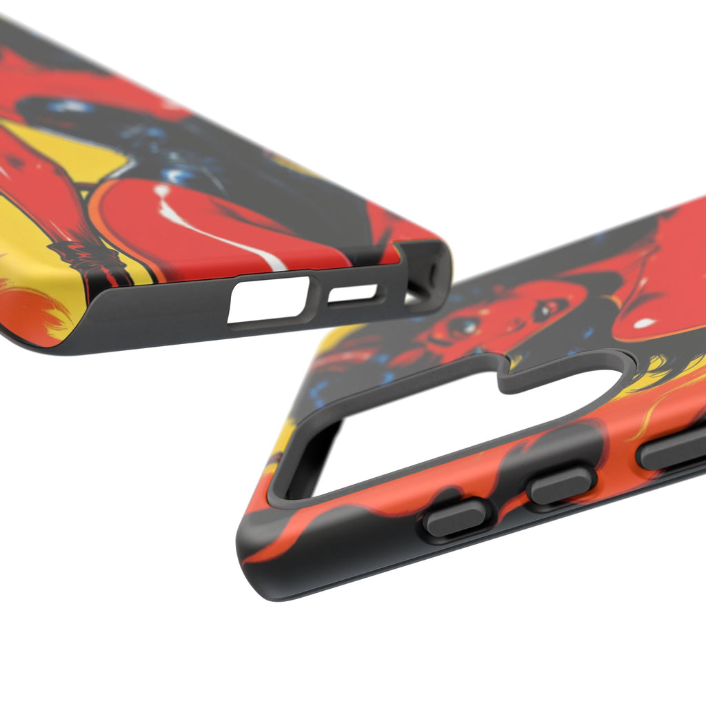 Devil Pin-Up Phone Case — Vintage Kitsch Flame Design