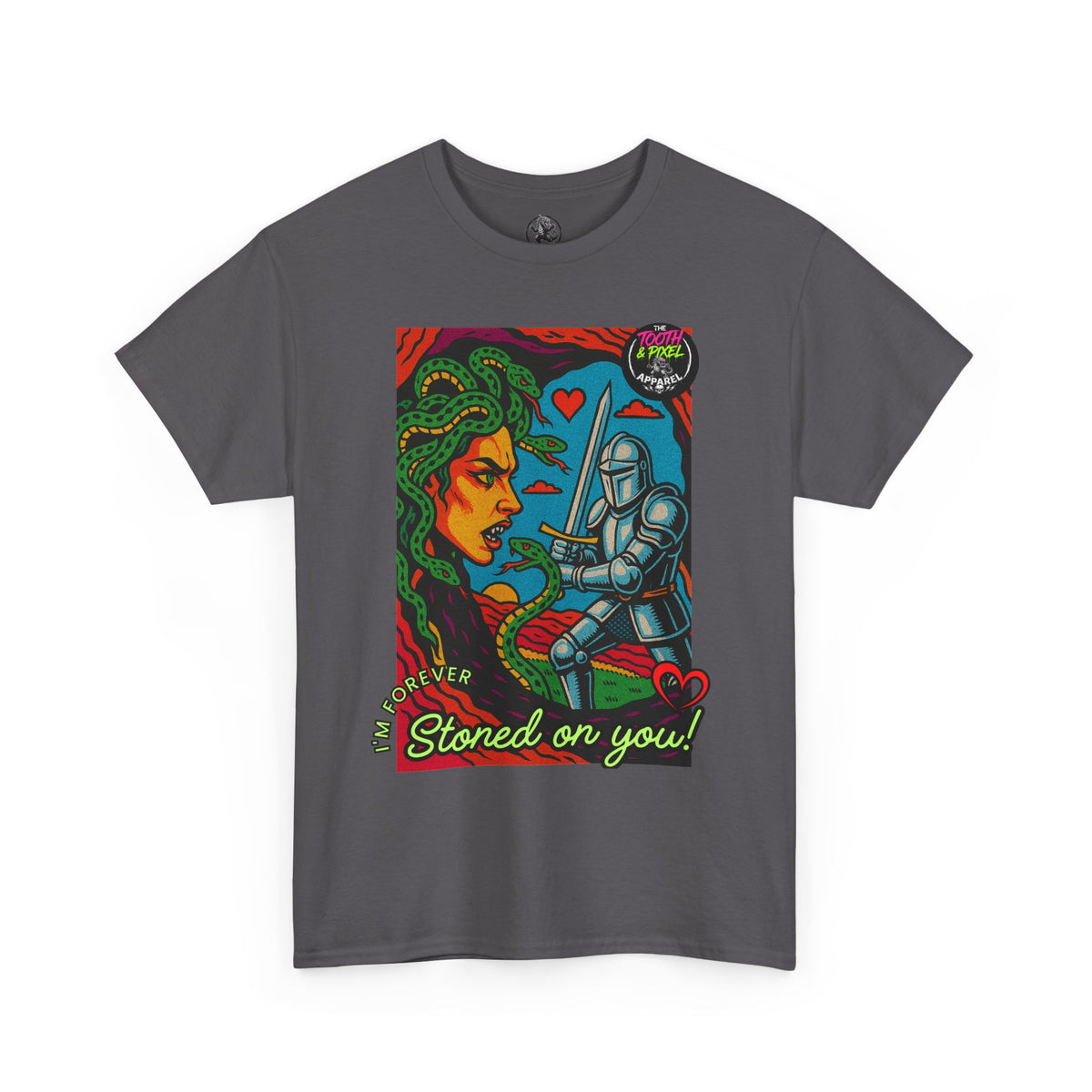 Tooth and Pixel- Valentine's Medusa Tee — "Stoned on You" Graphic T-Shirt