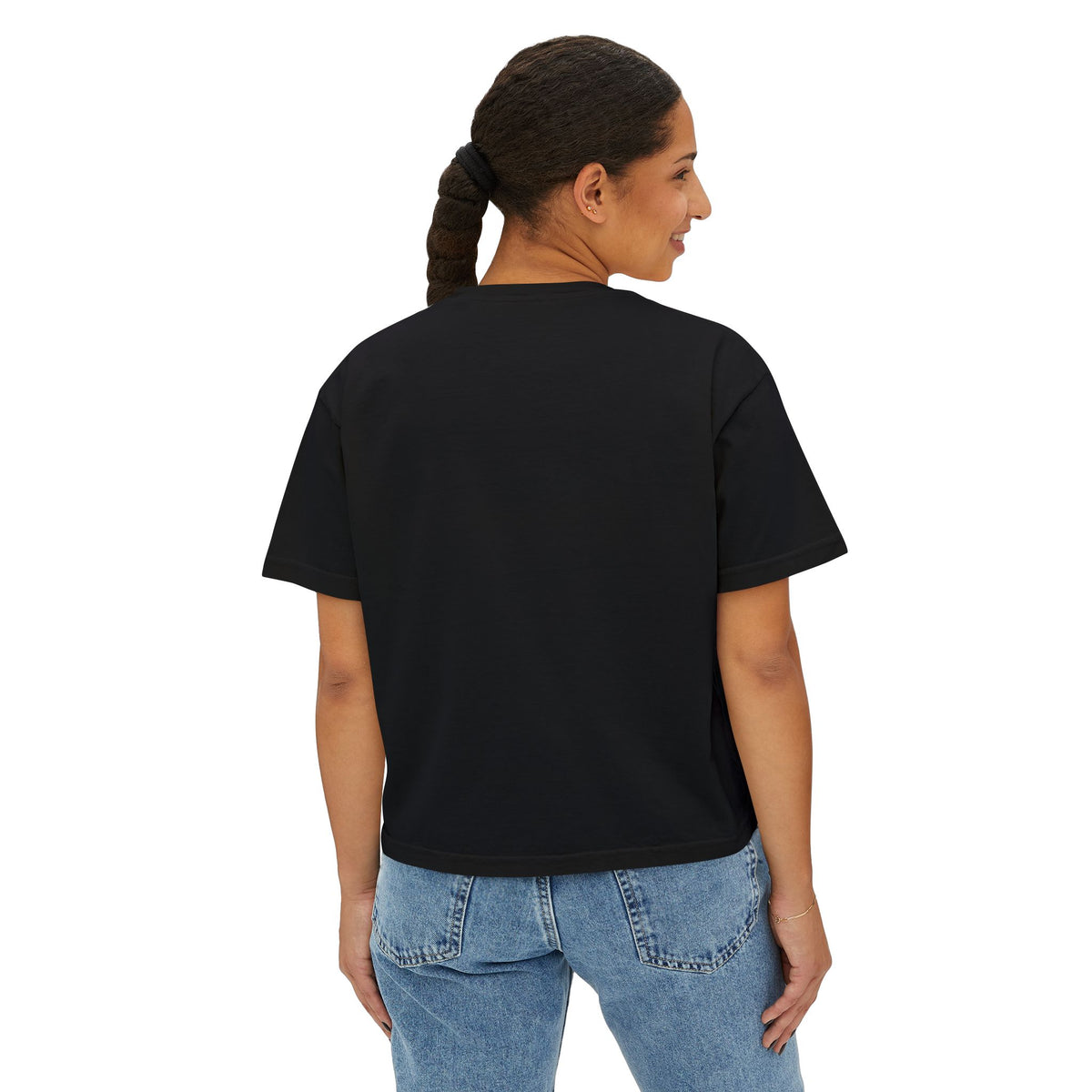 T&P- 'Can I Pet That Dog?'  Women's Boxy Tee – Cute yet Creepy Purple Monster Dog Graphic