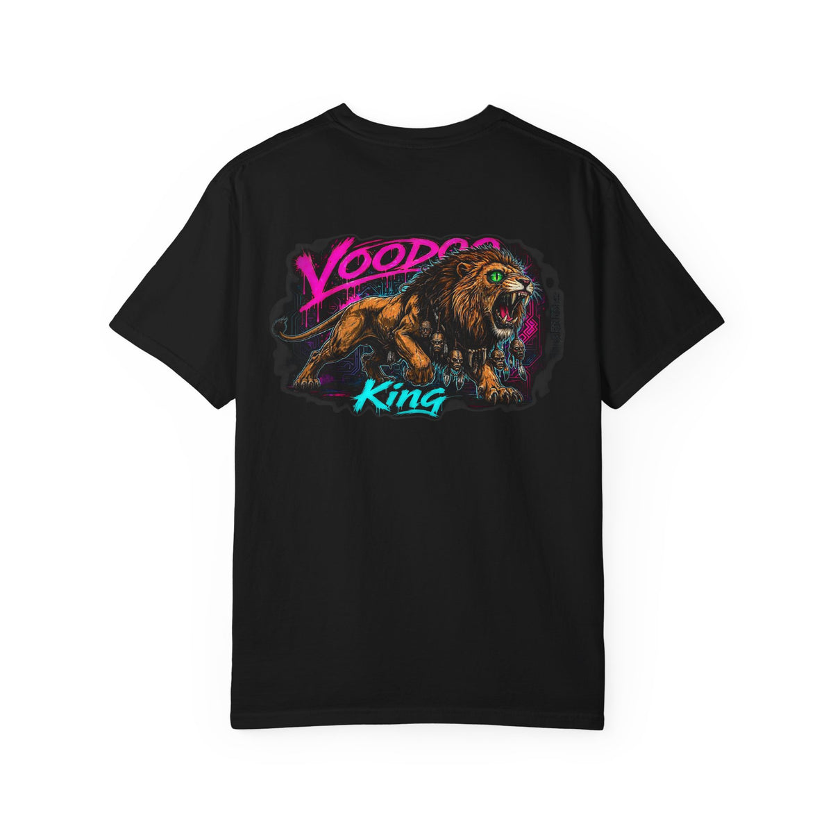 Tooth and Pixel- 'Eye of the King' Tribal Neon Lion Graphic Tee