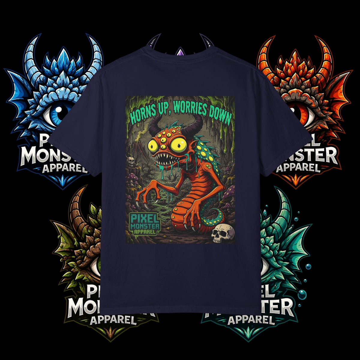 Tooth and Pixel- . "Horns Up, Worries Down" T-Shirt. Wear it to the office BBQ we dare ya!