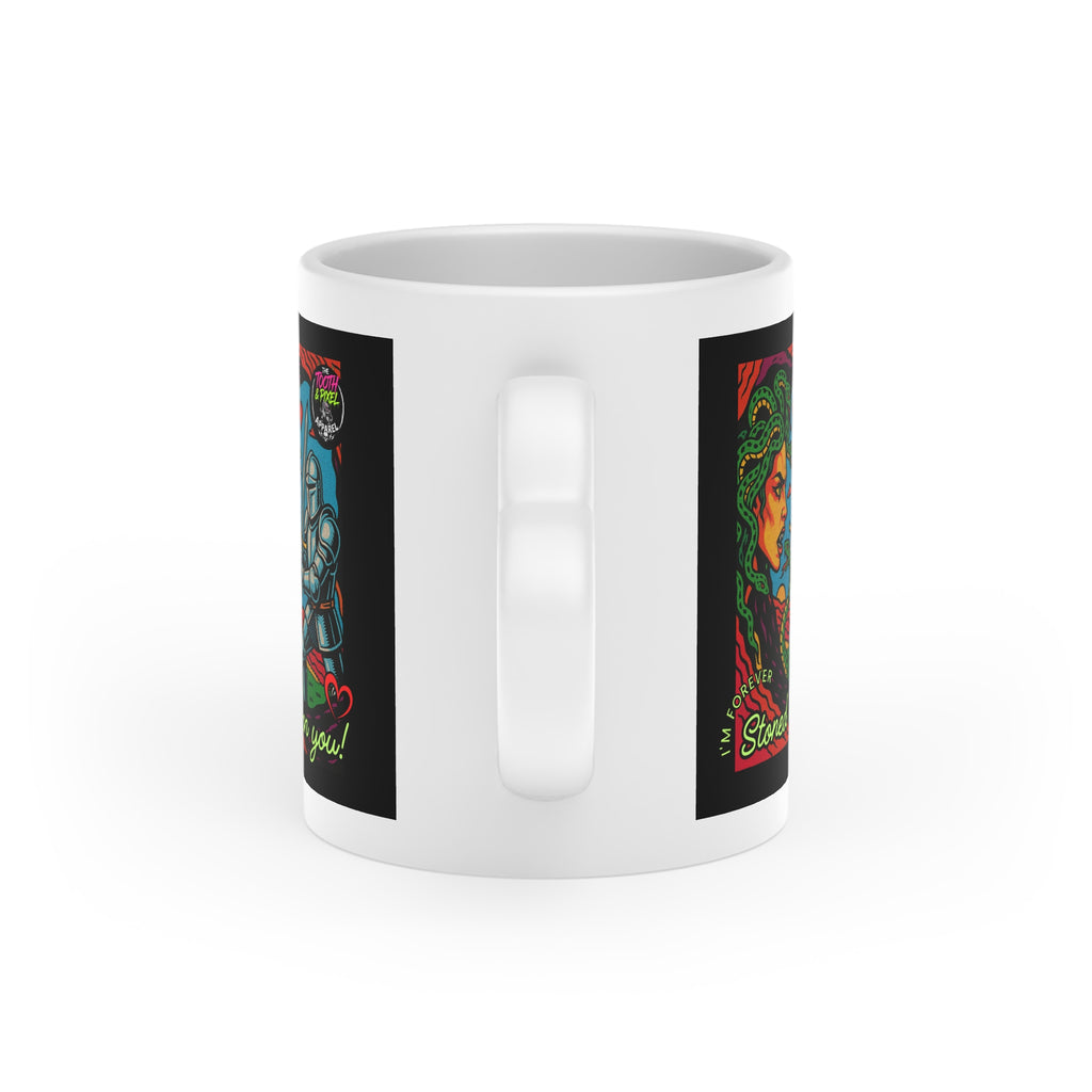 T&P Holiday Collection - Medusa & Knight Heart Mug — Retro Tattoo 'Stoned on You' Romance Gift