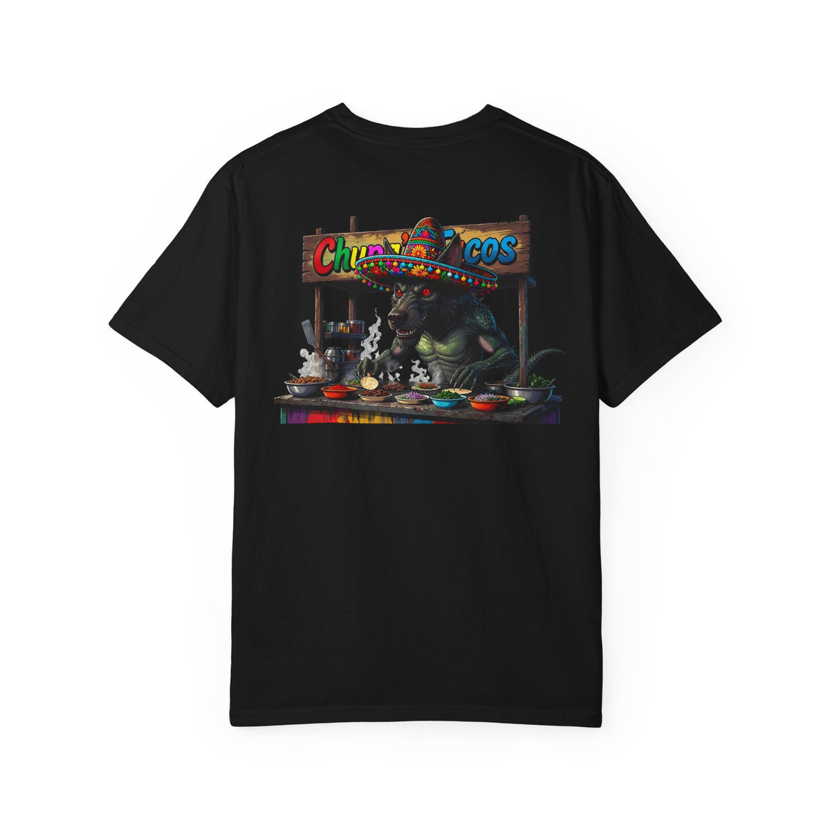 Tooth and Pixel- 'Chupacabra's Taco's'- Humorous Graphic Tee (Mexican Street Food Design)