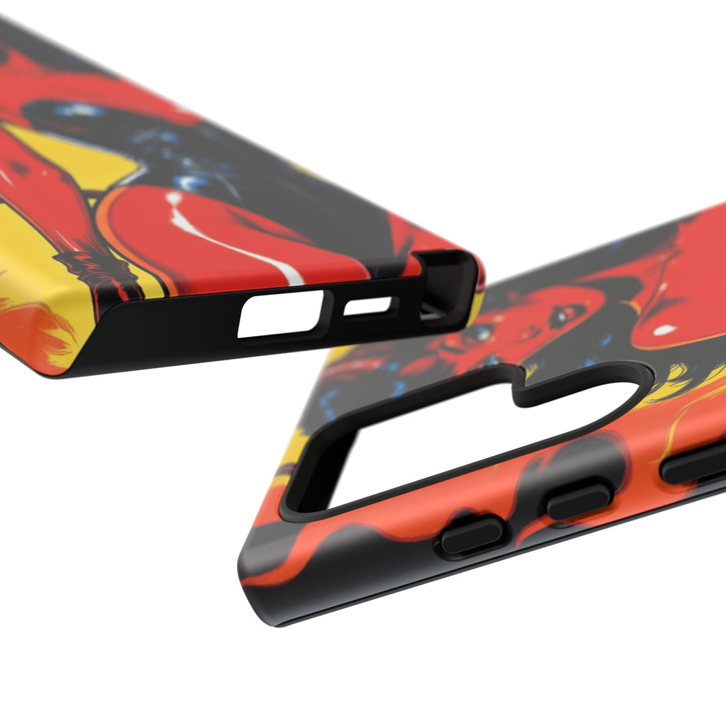 Devil Pin-Up Phone Case — Vintage Kitsch Flame Design