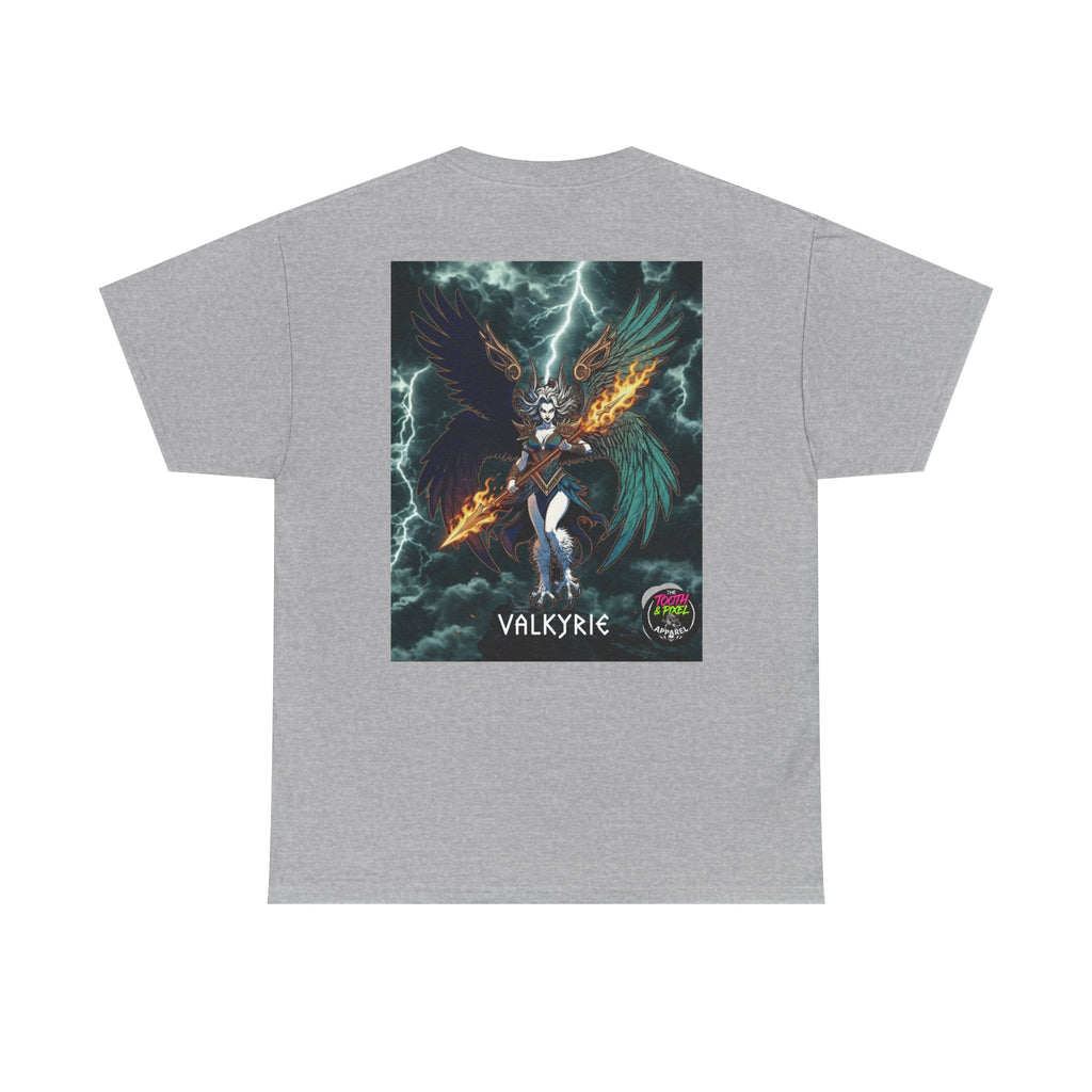Tooth and Pixel- Flight of-the Valkyrie Graphic Tee — Mythic Valkyrie Warrior T‑Shirt