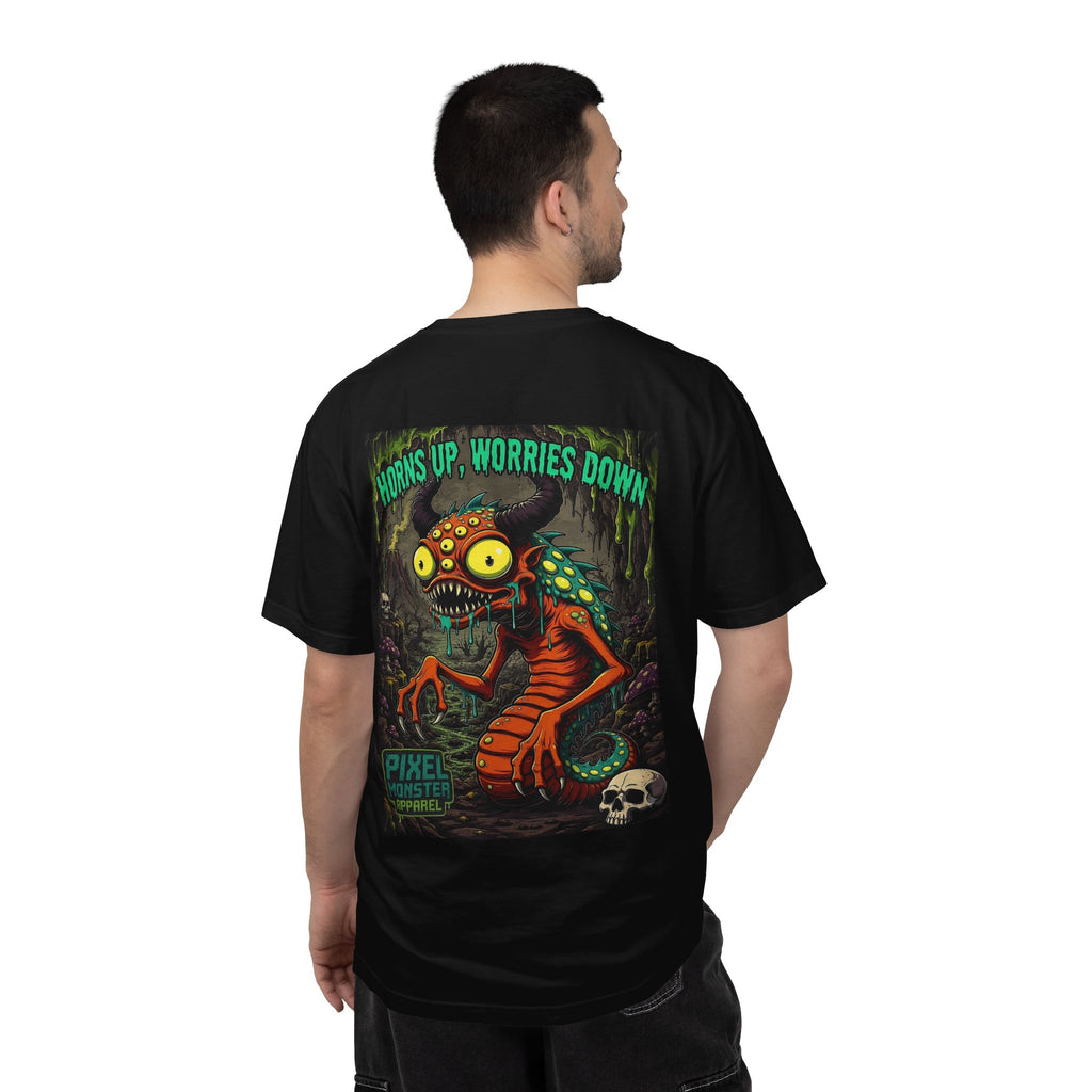 Tooth and Pixel- . "Horns Up, Worries Down" T-Shirt. Wear it to the office BBQ we dare ya!