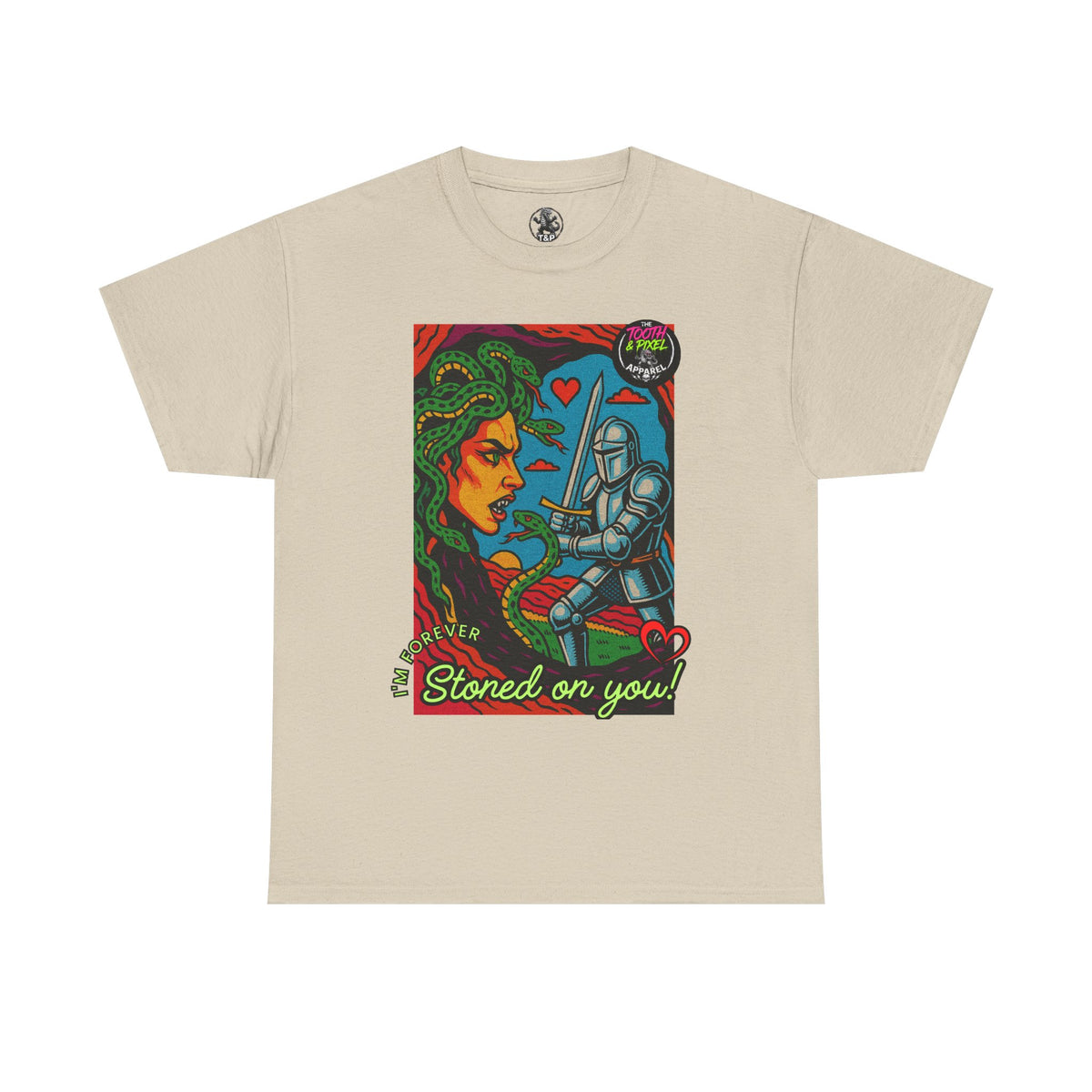 Tooth and Pixel- Valentine's Medusa Tee — "Stoned on You" Graphic T-Shirt
