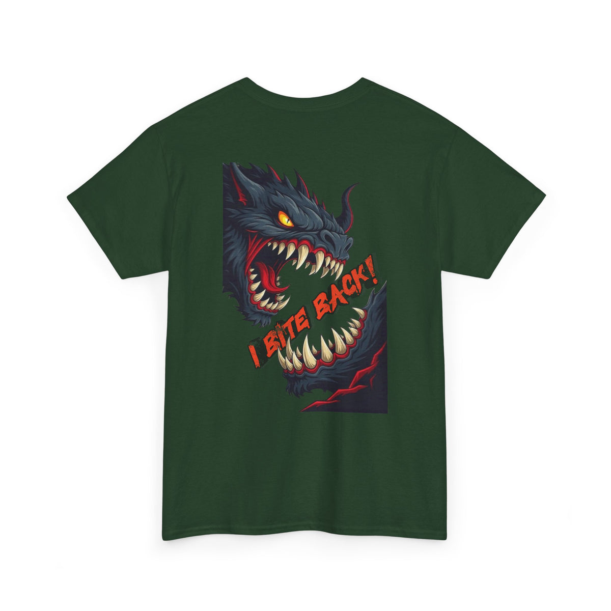 Monster Bite Graphic Tee — Fierce Dragon Back Print