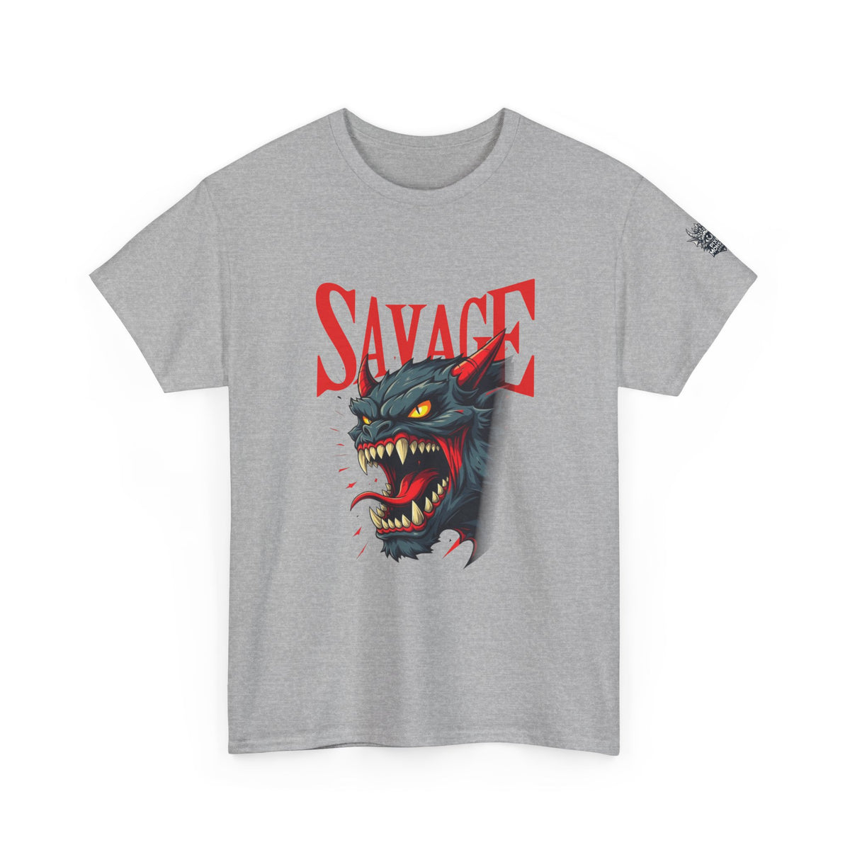 Savage Demon Graphic Tee — Fierce Retro Cat Illustration T‑Shirt