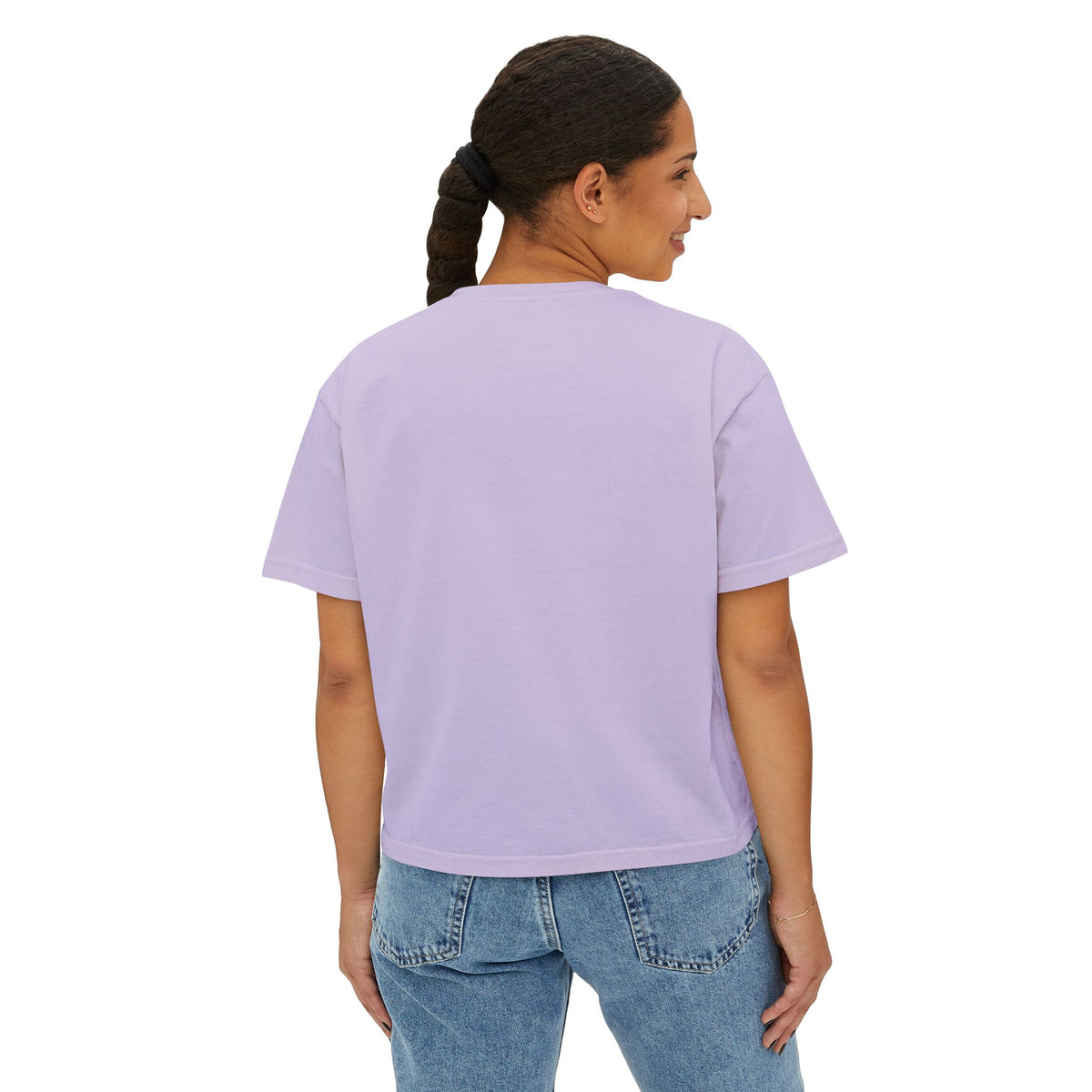 T&P- 'Can I Pet That Dog?'  Women's Boxy Tee – Cute yet Creepy Purple Monster Dog Graphic