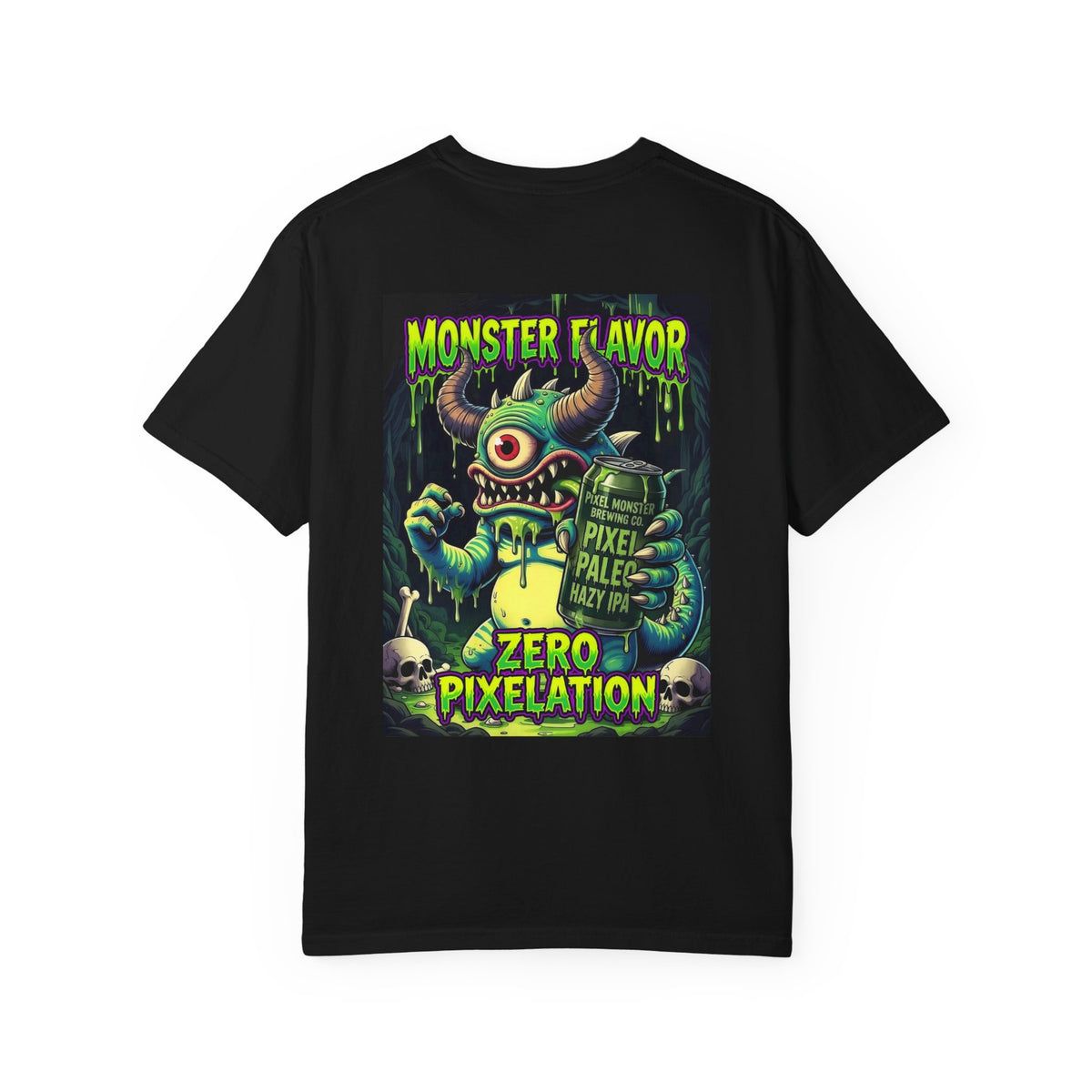 Tooth and Pixel- Monster Flavor Graphic T-Shirt — "Zero Pixelation" Ode to Pixel Monster Design