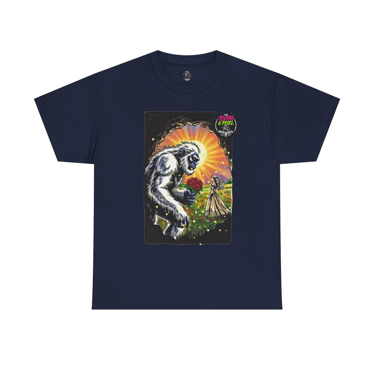 Tooth and Pixel- Valentine's Yeti Tee — "A Beast of a Gift" Romantic Graphic T-Shirt.