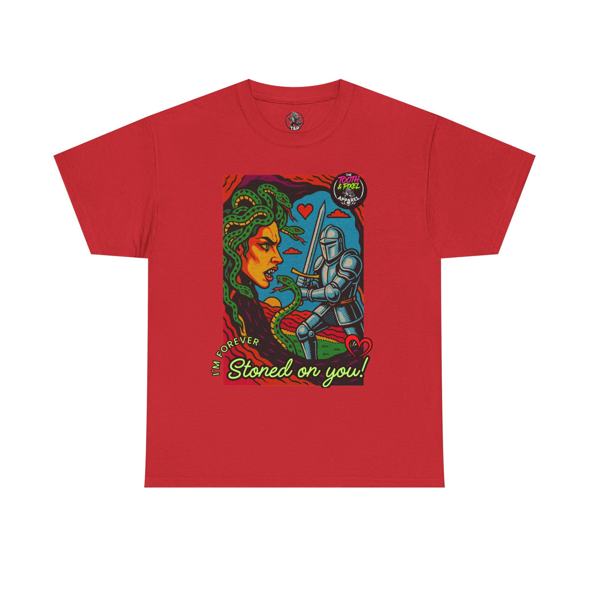 Tooth and Pixel- Valentine's Medusa Tee — "Stoned on You" Graphic T-Shirt