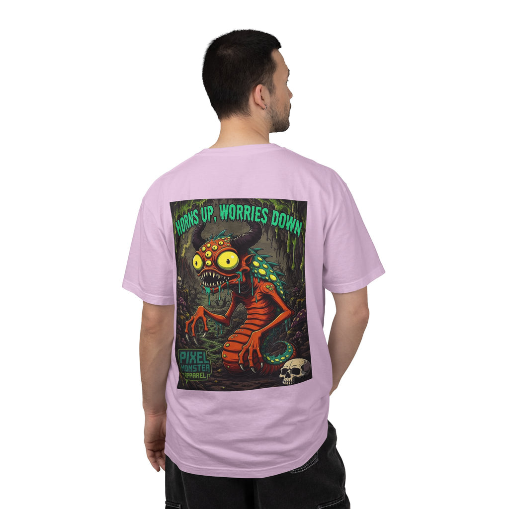 Tooth and Pixel- . "Horns Up, Worries Down" T-Shirt. Wear it to the office BBQ we dare ya!
