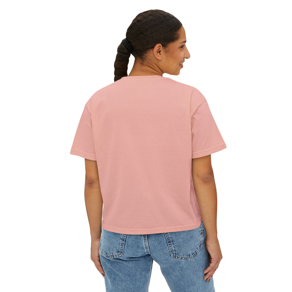 T&P- 'Can I Pet That Dog?'  Women's Boxy Tee – Cute yet Creepy Purple Monster Dog Graphic