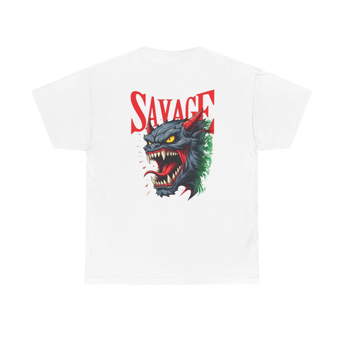 'Savage' Werebeast Graphic Tee – Retro Blue Monster Illustration by T&P Apparel