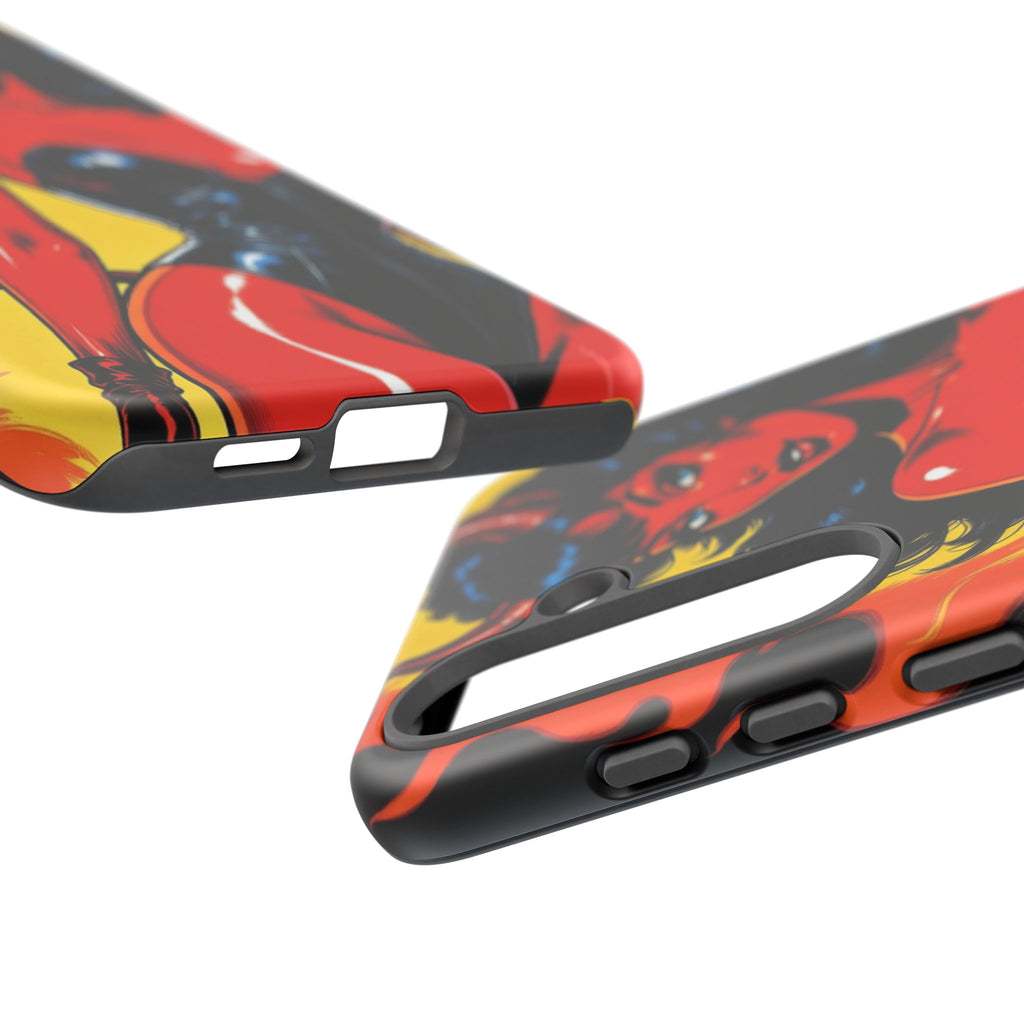 Devil Pin-Up Phone Case — Vintage Kitsch Flame Design