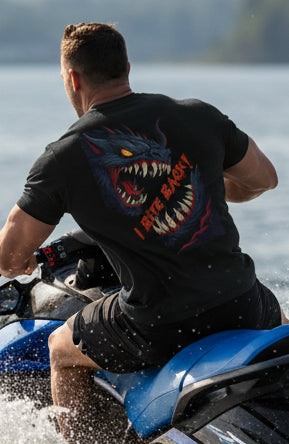 Monster Bite Graphic Tee — Fierce Dragon Back Print