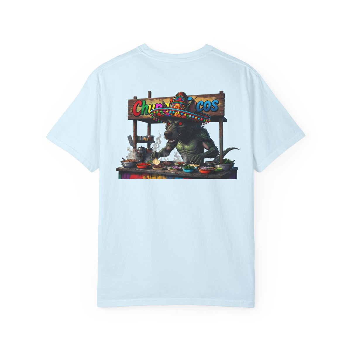 Tooth and Pixel- 'Chupacabra's Taco's'- Humorous Graphic Tee (Mexican Street Food Design)