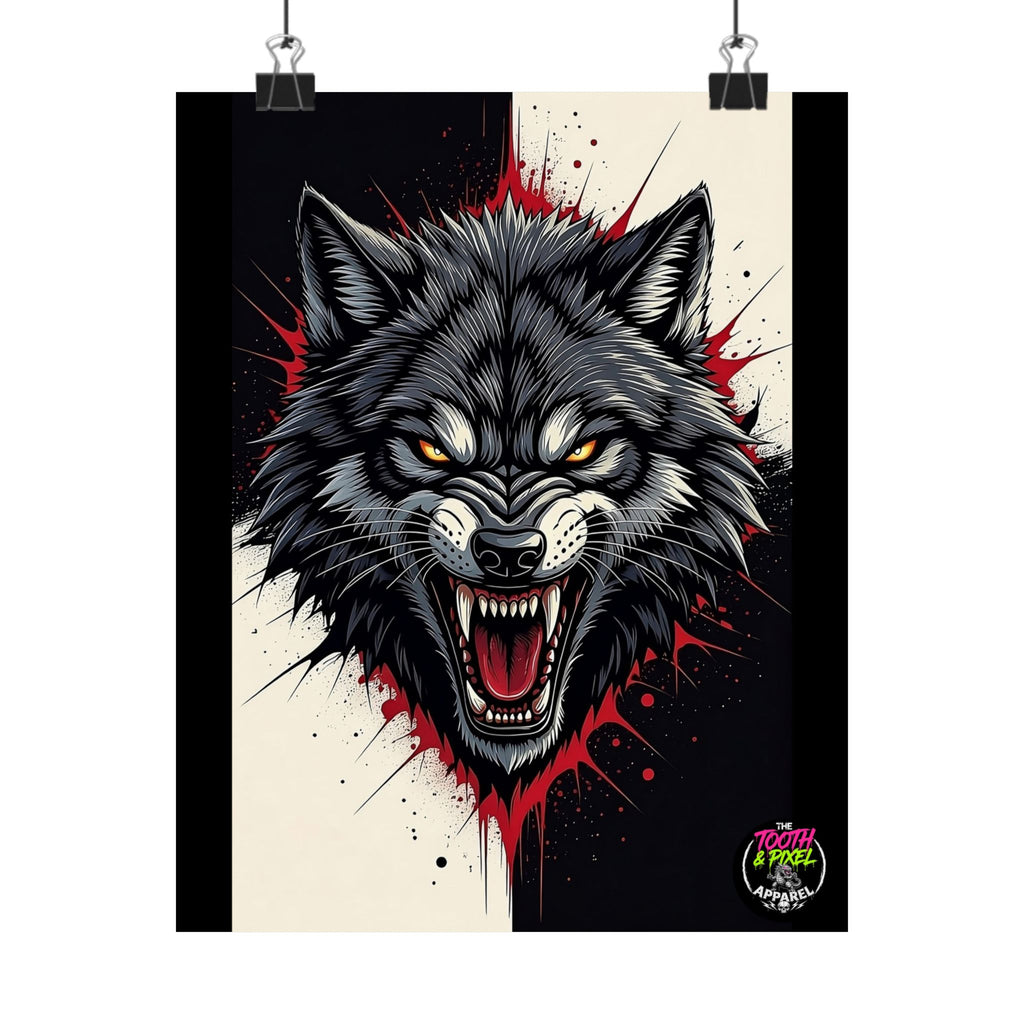 T&P- Wolf of NewYork Matte Poster — Fierce Wolf Head Wall Art for Bedroom, Game Room, or Man Cave