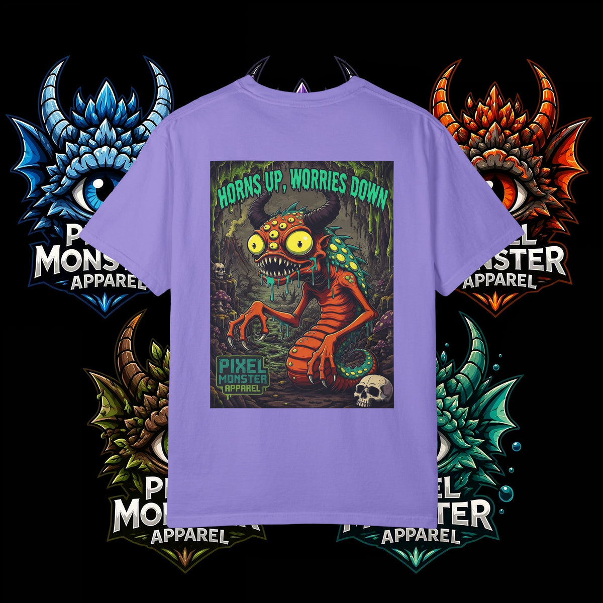 Tooth and Pixel- . "Horns Up, Worries Down" T-Shirt. Wear it to the office BBQ we dare ya!