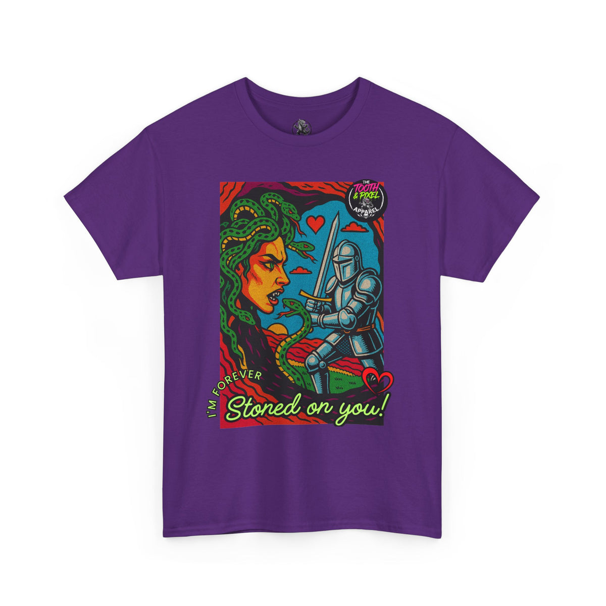 Tooth and Pixel- Valentine's Medusa Tee — "Stoned on You" Graphic T-Shirt