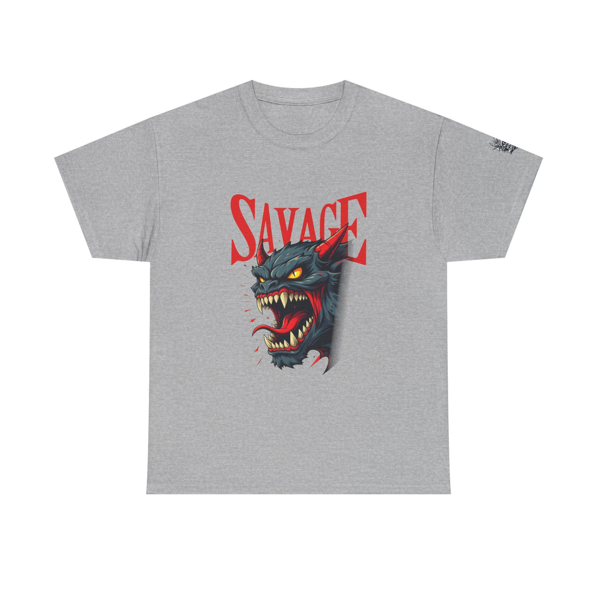 Savage Demon Graphic Tee — Fierce Retro Cat Illustration T‑Shirt