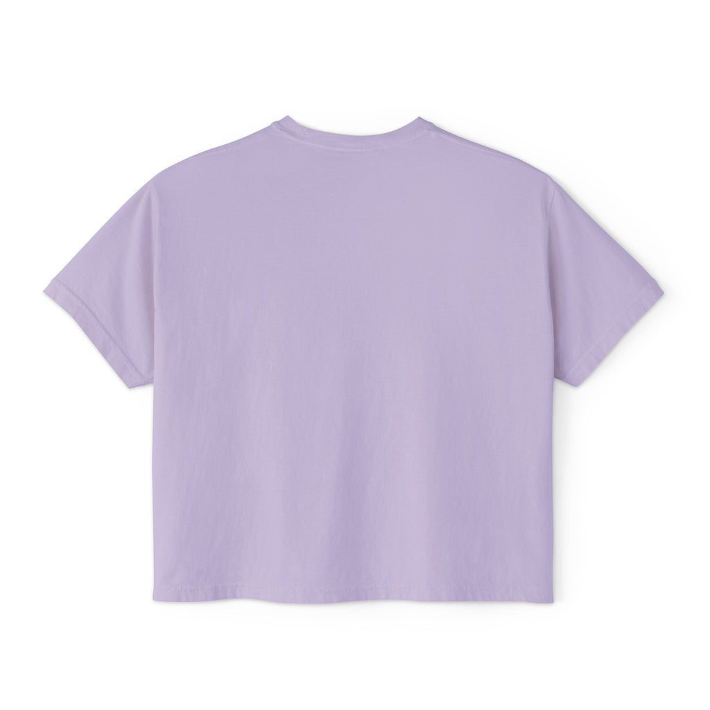 T&P- 'Can I Pet That Dog?'  Women's Boxy Tee – Cute yet Creepy Purple Monster Dog Graphic