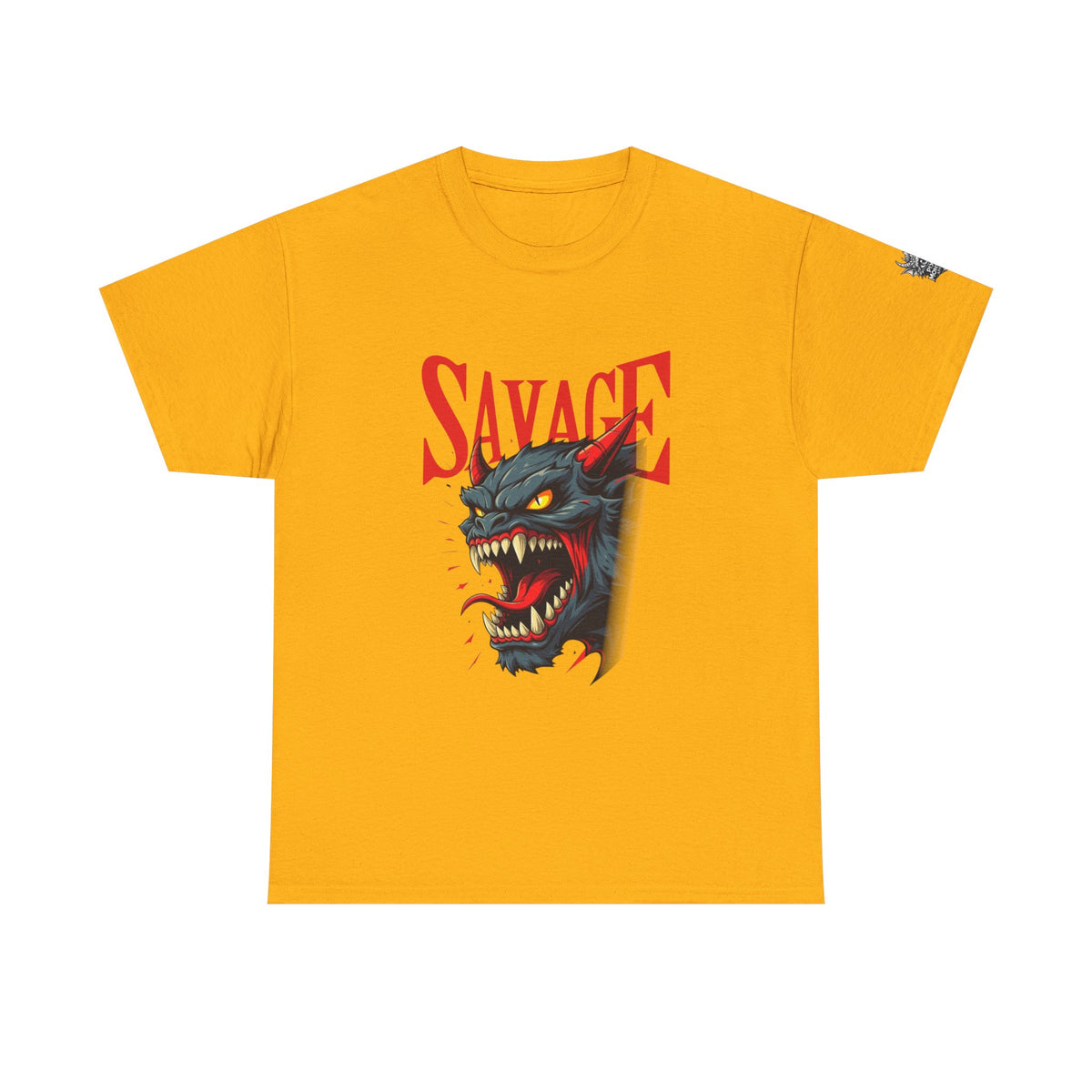 Savage Demon Graphic Tee — Fierce Retro Cat Illustration T‑Shirt