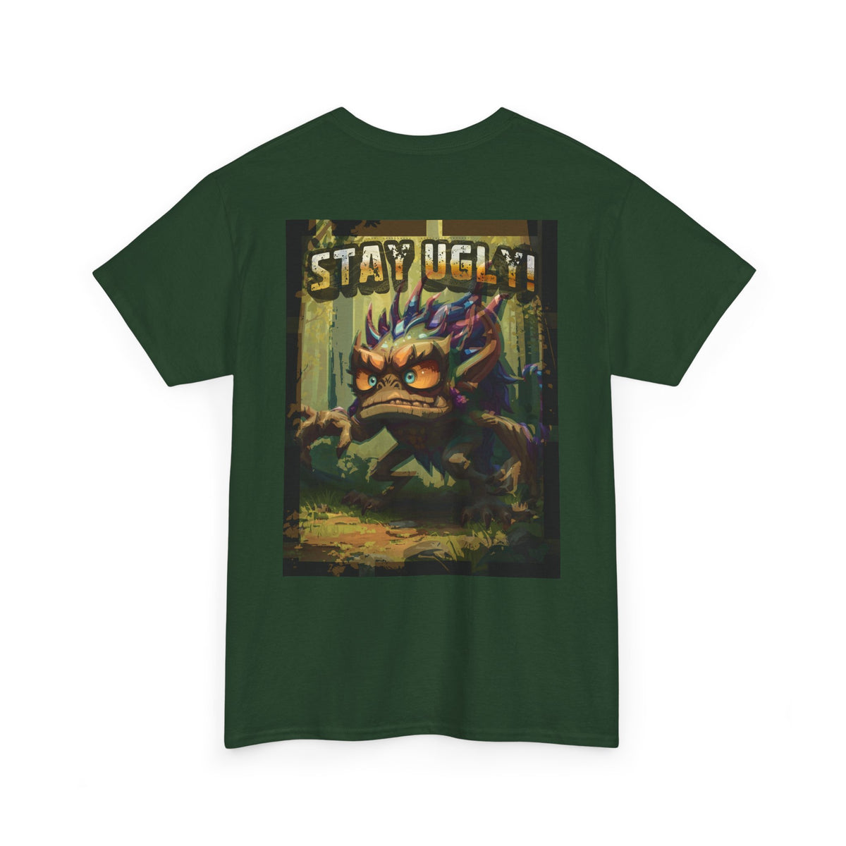 Tooth and Pixel- 'Stay Ugly' Graphic Tee -Version #1— Retro Monster Poster T-Shirt