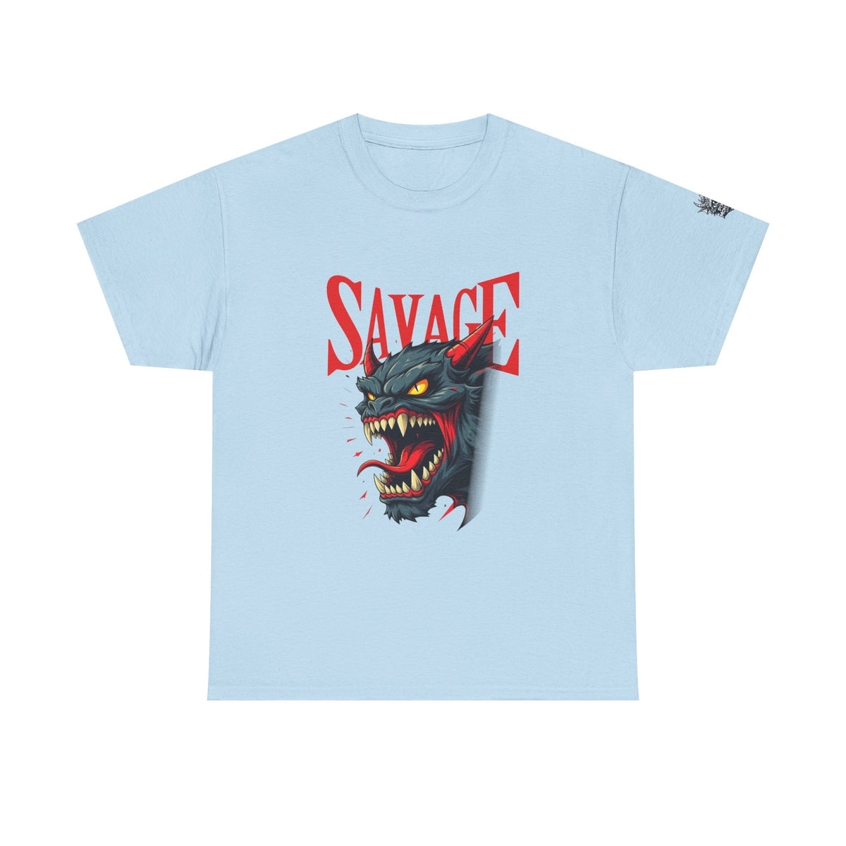 Savage Demon Graphic Tee — Fierce Retro Cat Illustration T‑Shirt