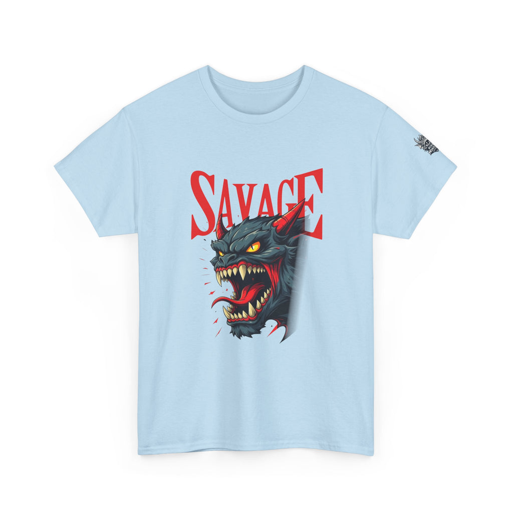 Savage Demon Graphic Tee — Fierce Retro Cat Illustration T‑Shirt