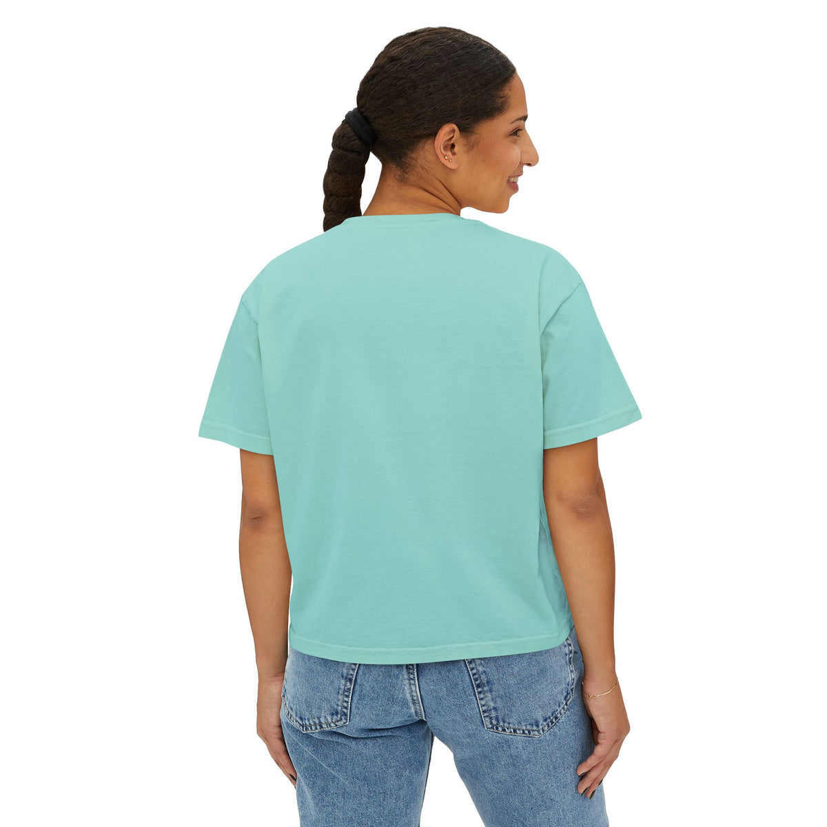 T&P- 'Can I Pet That Dog?'  Women's Boxy Tee – Cute yet Creepy Purple Monster Dog Graphic