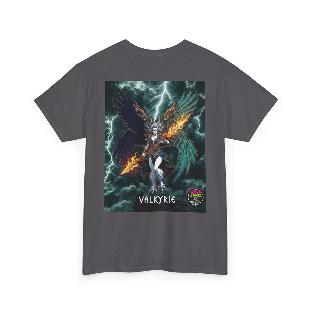 Tooth and Pixel- Flight of-the Valkyrie Graphic Tee — Mythic Valkyrie Warrior T‑Shirt