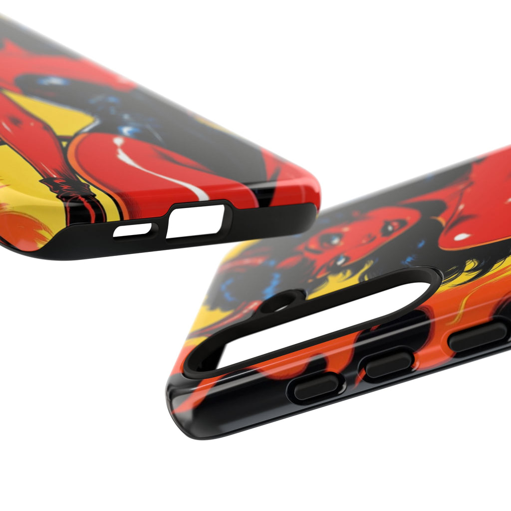 Devil Pin-Up Phone Case — Vintage Kitsch Flame Design