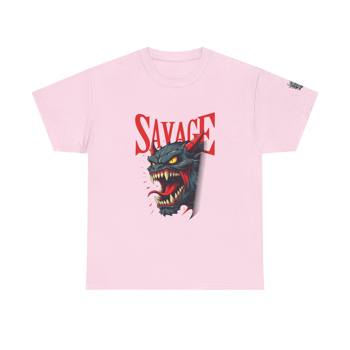 Savage Demon Graphic Tee — Fierce Retro Cat Illustration T‑Shirt