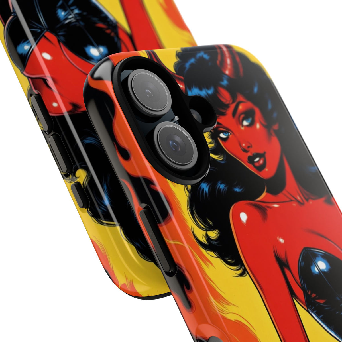 Devil Pin-Up Phone Case — Vintage Kitsch Flame Design