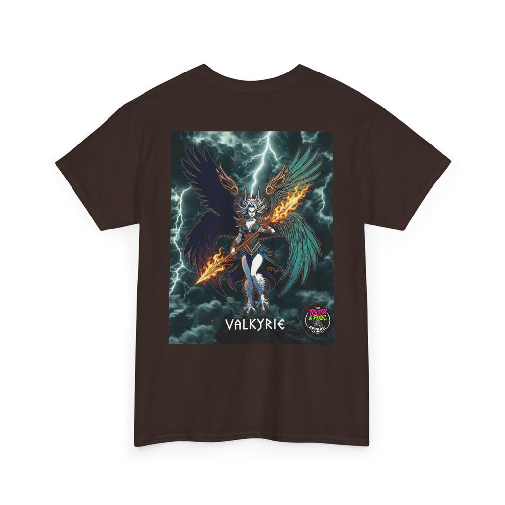 Tooth and Pixel- Flight of-the Valkyrie Graphic Tee — Mythic Valkyrie Warrior T‑Shirt