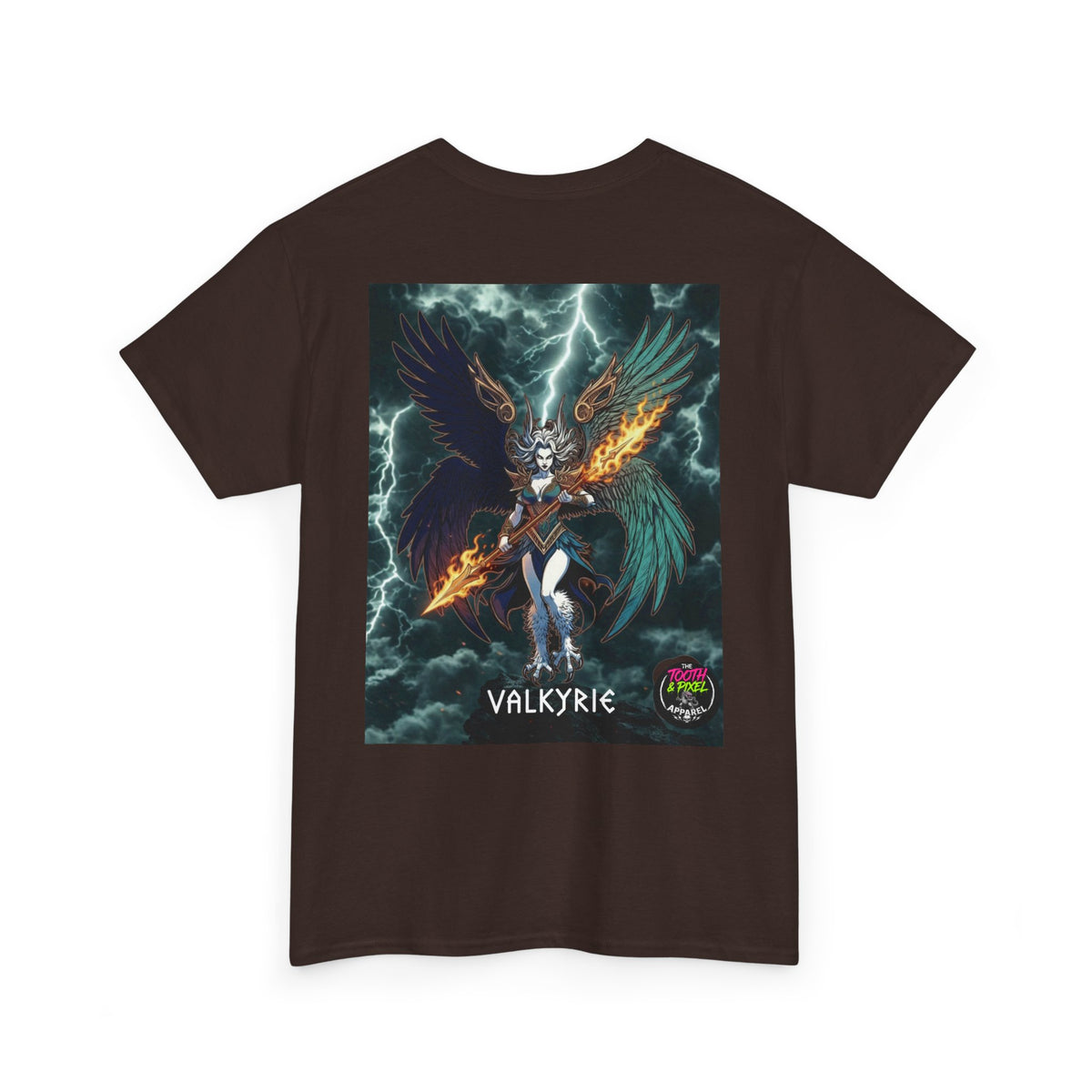 Tooth and Pixel- Flight of-the Valkyrie Graphic Tee — Mythic Valkyrie Warrior T‑Shirt