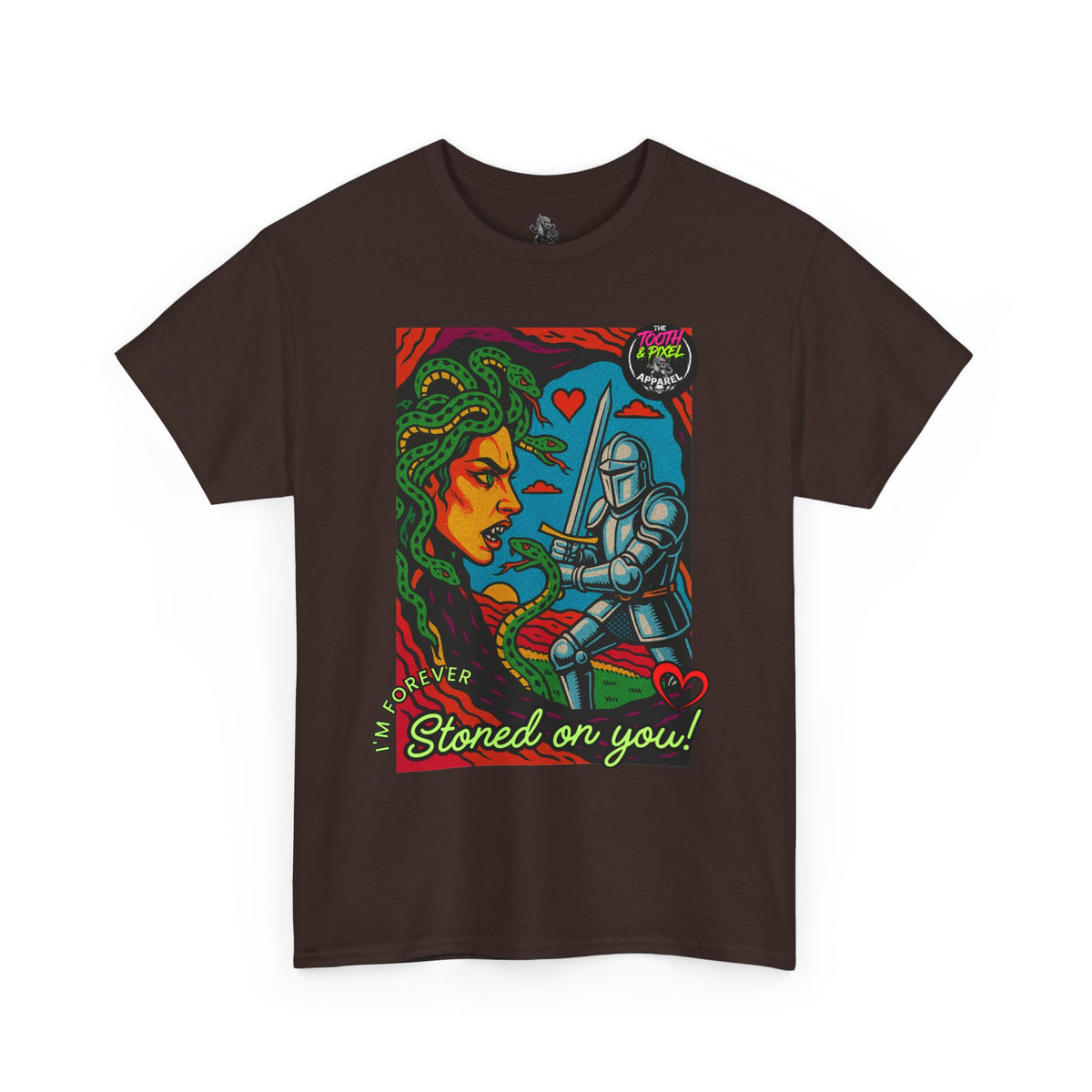 Tooth and Pixel- Valentine's Medusa Tee — "Stoned on You" Graphic T-Shirt