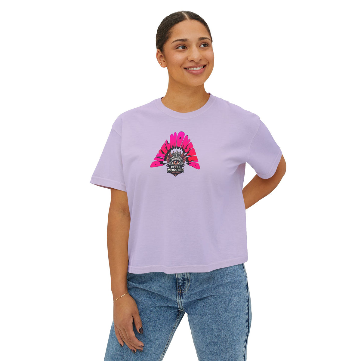 T&P- Whimsical Beach Life Women's Boxy Tee — Funny Scary Sea Creatures Vacation Shirt