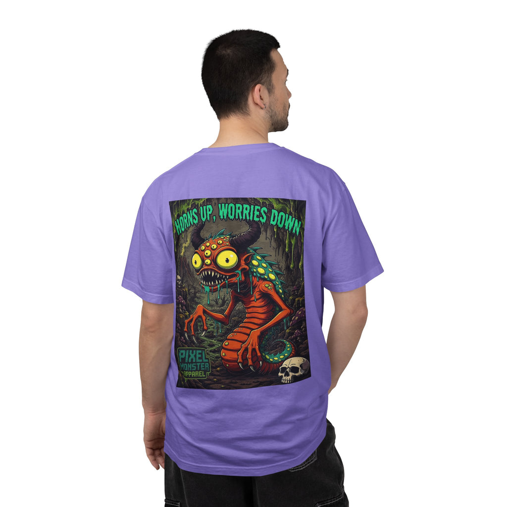 Tooth and Pixel- . "Horns Up, Worries Down" T-Shirt. Wear it to the office BBQ we dare ya!