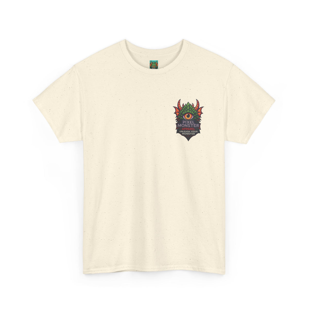 Gangland Vampire with Pixel Monster pocket logo T‑Shirt — Retro Gothic Vampire Streetwear Tee